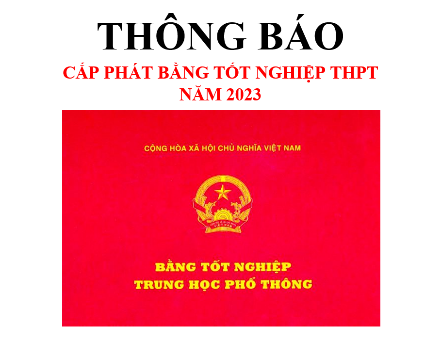 Thông báo cấp phát bằng TN THPT 2023 (Khoá thi: 28,29/6/2023)